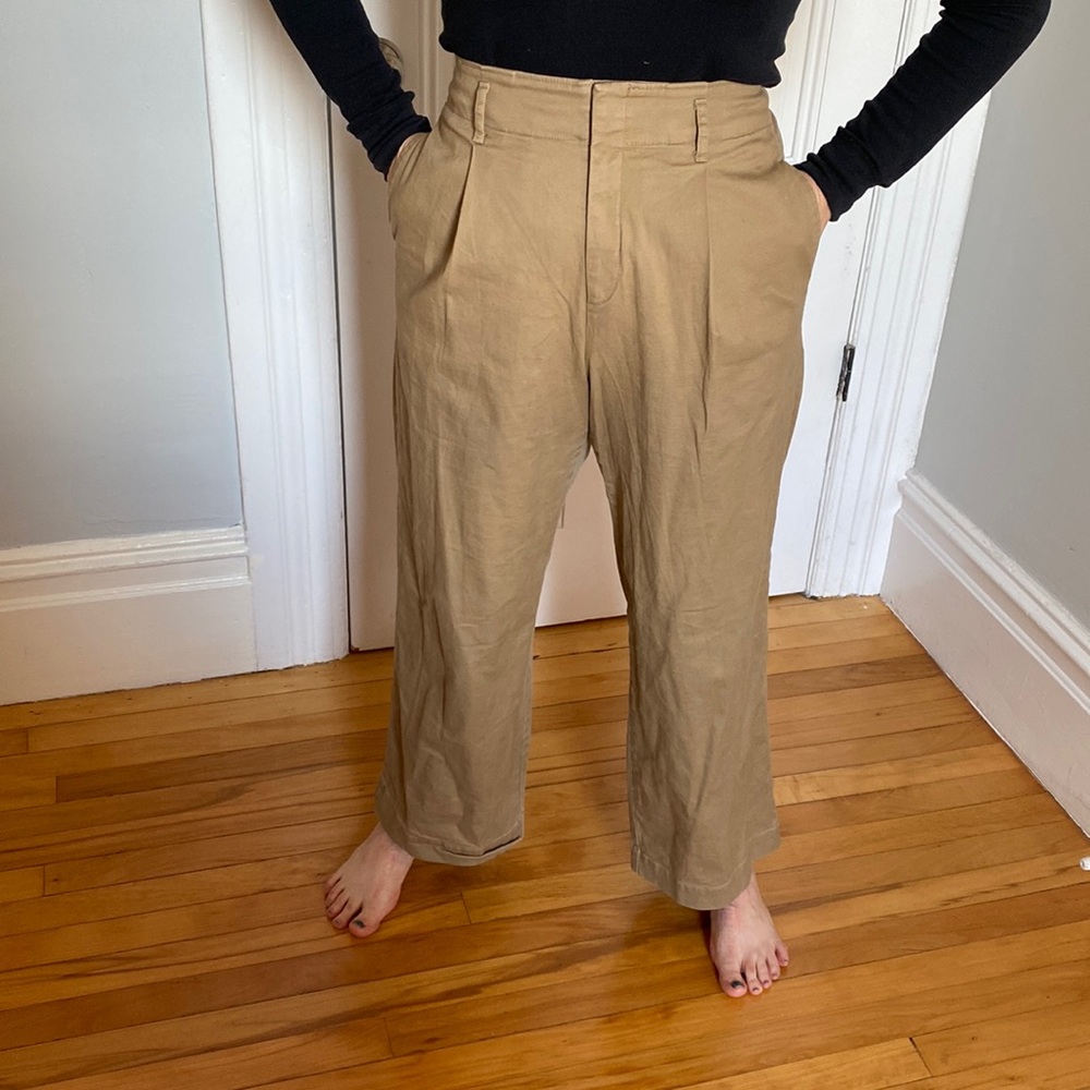 Uniqlo wide leg trousers khaki